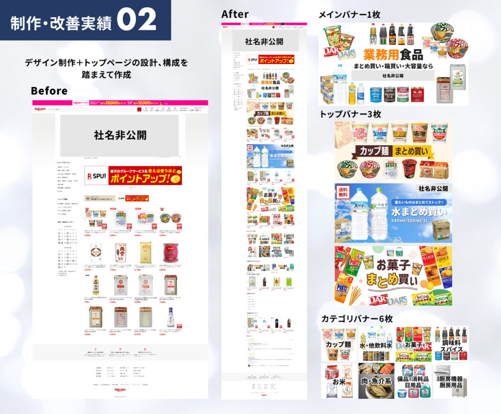楽天トップページ制作・改善実績